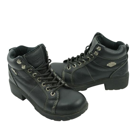 Harley-Davidson Boots Womens 7.5 Tyler 4-Inch Lace Chukka Black D84280 - Picture 2 of 10